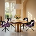 thumbnail image 4 of Xoenoiee Cat Butterfly Daisy Print Dining Chair Cover High Elasticity Curved Back Chair Cover Removable Dining Room Seat Slipcover Minimalist Armchair Slipcover for Home Living Room, 4 of 7