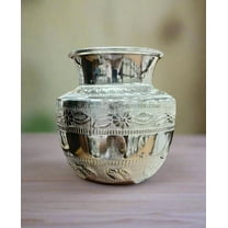 German silver nakashi kalash for diwali/ housewarming pooja, 5"