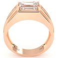 thumbnail image 5 of Men's White Topaz Diamond Channel Ring In Solid 14k Rose Gold, 5 of 6