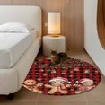 thumbnail image 2 of Round Rug 3.3Ft Washable Non-Slip, Gingerbread Christmas Circle Area Rugs for Living Room Bedroom, Xmas Balls Branches Red Buffalo Plaid Indoor Floor Mats Carpet Runner for Home Decor Aesthetic, 2 of 8