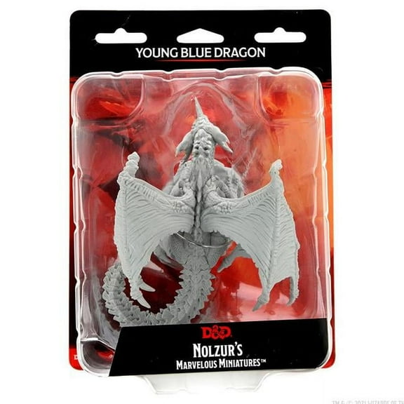 WizKids WZK90322 Dungeons & Dragons Nolzus Marvelous Unpainted - Young Blue Dragon W15 Miniature Game
