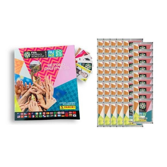 2023 Panini Women's FIFA World Cup Autocollants - Lot 1 (50 Paquets et Méga Trousse de Départ) (Album + 301 Autocollants)