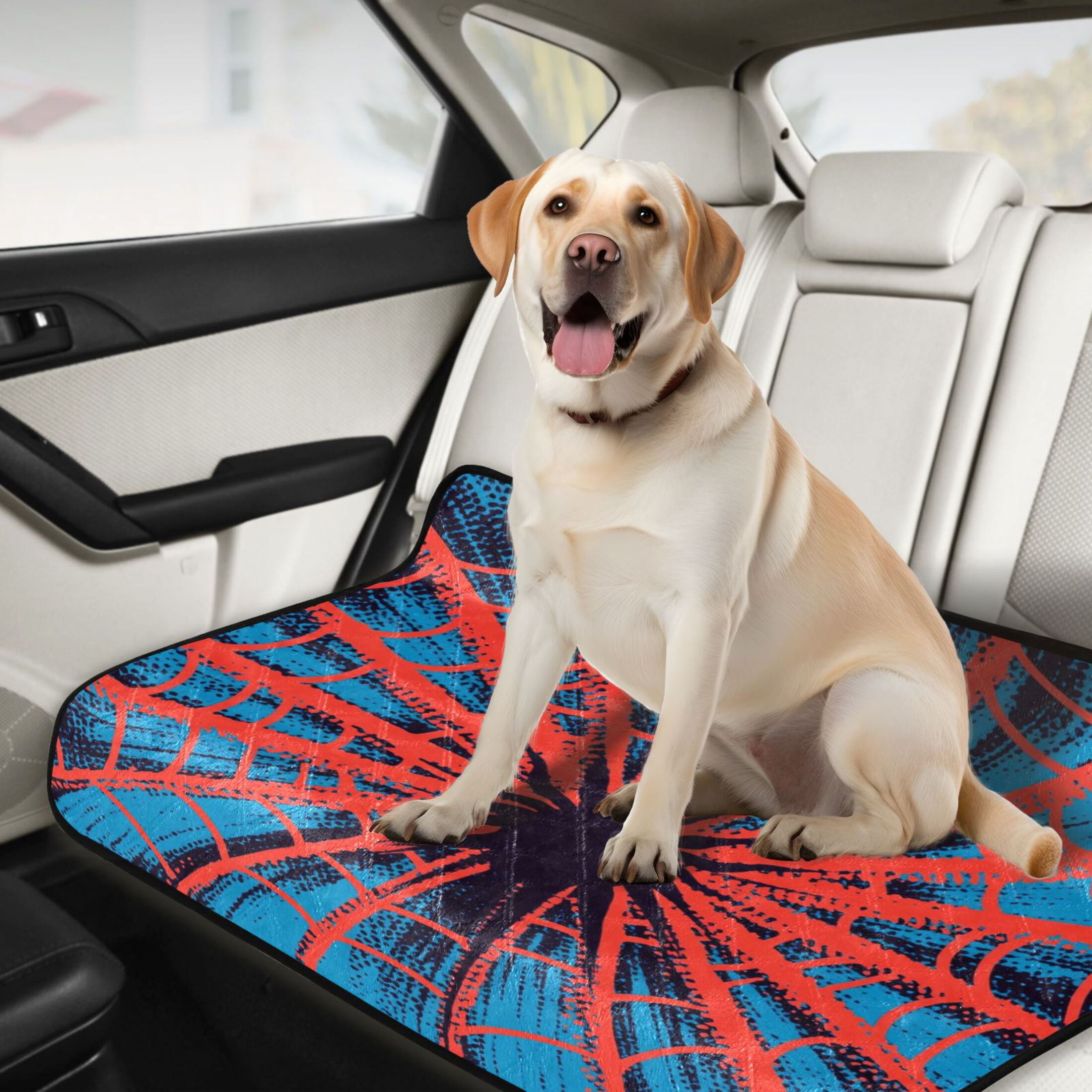 Qxltty Red Spiderweb Cat litter Pads Pet Set of 3 Diaper Mats Center Anti-leakage Layer Absorbent Soft and Comfortable