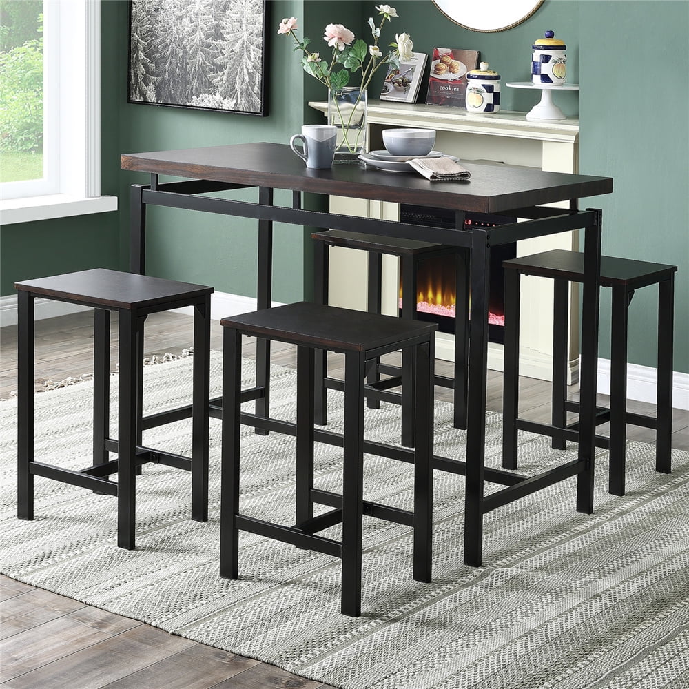 Dining Table Set for 4, 5 Piece Counter Height Dining Room Table Sets