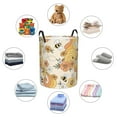 thumbnail image 6 of Balery Groovy Floral Round Laundry Basket with Handles Waterproof Freestanding Laundry Hamper for Clothes Toys in the Dorm and Family-Medium, 6 of 8