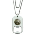 thumbnail image 1 of Cute Raccoons Curiosity Military Dog Tag Bottle Opener Pendant, 1 of 4