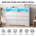 thumbnail image 6 of Aukfa Modern 6-Drawer Dresser Storage Cabinet w/ LED for Bedroom Living Room, White, 6 of 9