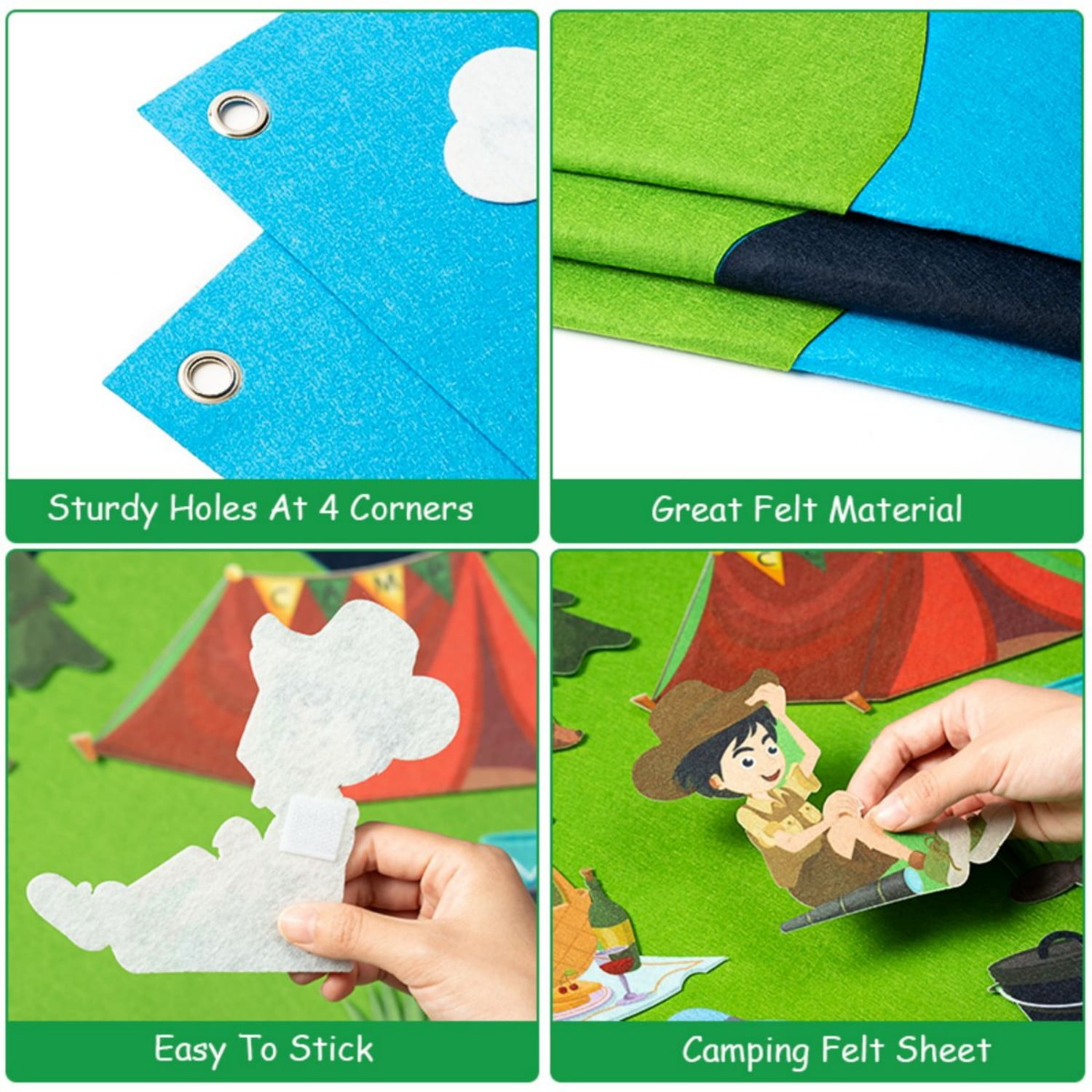 Laffact Felt Storyboard Set, Camping Theme Storytelling Craft, 46 Count