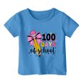 thumbnail image 4 of TZEWGL Tees For Girl Boy Solid Color Letter Printed Round Neck Short Sleeved Blouse For Toddlers size 8-9T, 4 of 4
