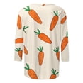 thumbnail image 4 of ClodeEU Women's Easter Day 3/4 Sleeve Shirts ,Cute Easter Graphic Tee ,Colorful Spring Casual Blouses Tops Orange,Womens Plus S, 4 of 5