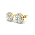 thumbnail image 2 of Forever Jewels 3 Ct Round Cut Moissanite Womens Halo Stud Earrings 14K Yellow Gold Plated, 2 of 4