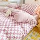 thumbnail image 2 of Juego de cama de cuadros rosa pastel morado, 2 of 5