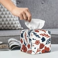 thumbnail image 3 of Honeii 's Red Blue Leaves for Leather Square Tissue Box Cover Holder: A Stylish Organizer for Tabletops, Bathrooms, Cars & Offices, 3 of 5