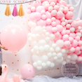thumbnail image 2 of Globos redondos de látex para niños, decoración de fiesta de cumpleaños y aniversario, diseño de sitio de boda, Baby Shower, juguete, rosa y blanco, 2 of 4