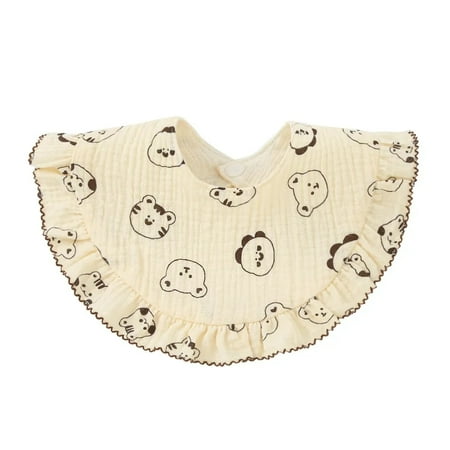 New Baby Feeding Drool Bib Lace Floral Infants Saliva Towel Soft Cotton Burp Cloth For Newborn Toddler Kids Bibs Korean Style Printing style 18