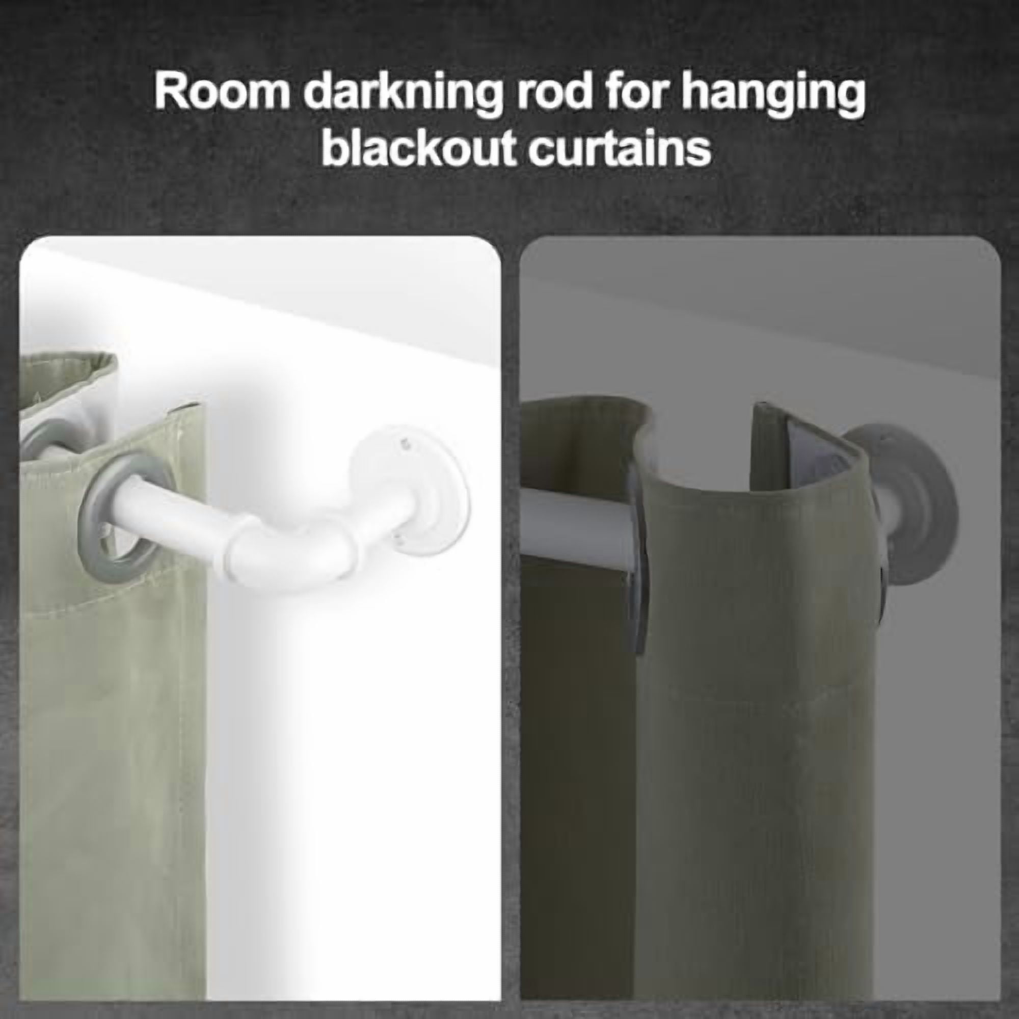 2 Pack White Industrial Curtain Rods for Windows 28 to 48 Inch(2.3 to 4 Feet), 1 Inch Diameter Blackout Wrap Around Adjustable Heavy Duty Window Drapery Rods, Indoor and Outdoor