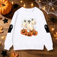 thumbnail image 2 of KPOPLK Halloween T-Shirt Toddler Kids Boys Girls Sweatshirts 2t 3t 4t 5t 6t Ghost Pumpkin Prints Tee Tops(6-7 Years,White), 2 of 8