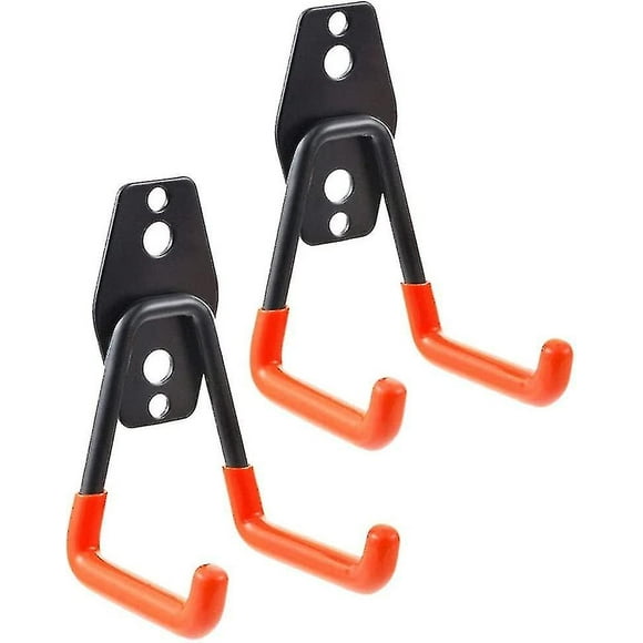 Soporte de pared para guitarra, almacenamiento de pared, doble gancho (naranja), 2 unidades