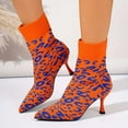 thumbnail image 3 of SACFOF Women's Kitten Heel Ankle Boots Stretchy Knit Open Toe High Sexy 2.87 Inches Stiletto for Dressy and Everyday, 3 of 7