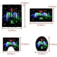 thumbnail image 4 of Gaming Theme Shower Curtain Sets 4-Piece Waterproof Polyester 72x72 Inch, Navy Blue Controller & Pixel Design with Non-Slip Bath Mat & Toilet Cover, Youth Bathroom Decor Includes 12 Hooks​, 4 of 6