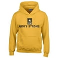 thumbnail image 2 of Unisex ARMY STRONG Star Logo HOODIE US Military Army Forces Hoodie Long Sleeve Soft and Comfy Hoodie, Lightweight Hoodie Size Small Color Gold, 2 of 3