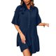 thumbnail image 1 of Txlixc Vestido de Mujer, Adulto Casual Color Sólido Irregular Volantes Dobladillo Media Manga Camisa Estilo Vestido Txlixc Moda, 1 of 9