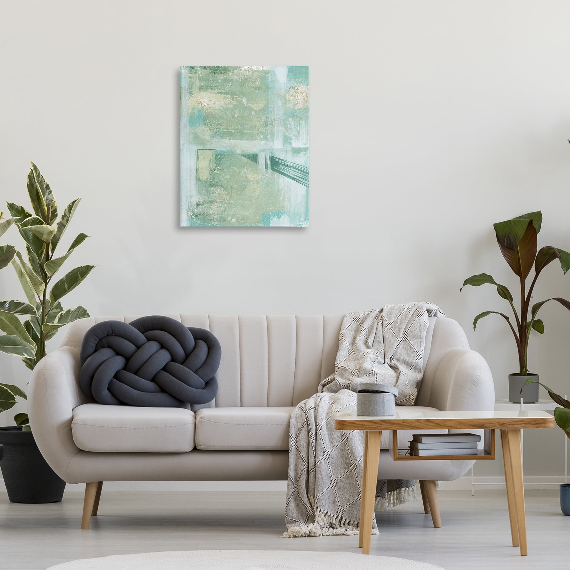 Stupell Industries Green Weathered Abstract Abstract Painting Gallery Wrapped Canvas Art Print Wall Art, 24 x 30