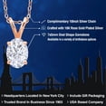 thumbnail image 2 of Gem Stone King 18K Rose Gold Plated Silver Pendant with Chain Oval White Moissanite (0.90 Cttw), 2 of 6
