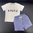 thumbnail image 2 of YDFCWXW Toddler Boy Girl Easter Outfit Rabbit Short Sleeve T Shirt Plaid Shorts Little Baby Kids Bunny Clothes Set Summer (White, 18-24 Months), 2 of 9