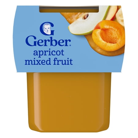 Gerber 2nd Foods Natural for Baby Baby Food, Apricot Mixed Fruit, 4 oz Tubs (16 Pack)