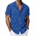 thumbnail image 2 of Titcea Hawaiian Shirts Men Short Sleeve Lapel Stylish Palm Tree Print Shirt Loose Comfort Summer Beach Vacation Tops, M-3XL, 2 of 8