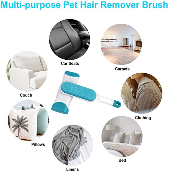 Pet Double-Sided Removal Brush Clothes Sofas Carpets for Hair Removal Car Seats Reusable Efficient Removal Tool Furniture 12.2 Long Model 1.96 Dog Hair and Cat Hair 