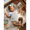 thumbnail image 6 of Cenuakty Baby Girls Shorts Set, Short Sleeve Embroidery Bow Letters T-shirt with Shorts and Hairband Summer Outfit, 6 of 9