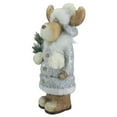 thumbnail image 3 of Northlight Frosted Ceramic Moose in Winter Coat Holding Pine Sprigs Christmas Figure - 18", 3 of 4