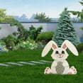 ZAROYEAX Easter Decoration Outdoor Wooden Rabbit Decoration Garden for