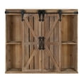thumbnail image 2 of Kate and Laurel Cates Decorative Wood Wall Storage Cabinet with Two Sliding Barn Doors, Rustic Brown, 2 of 8