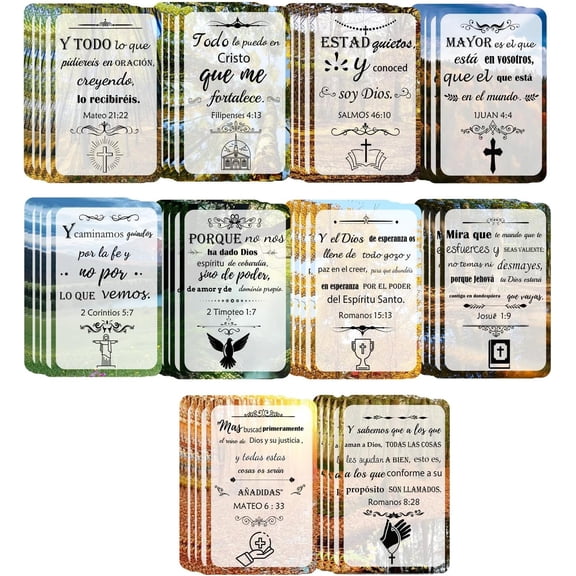 50 Pcs Small Religious Bible Verse Card 2x3 inch Jesus Faith Religious Motivational Faith Bookmark