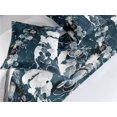 thumbnail image 2 of Leaf Print Bed Runner Set, Abstract Botanical Pattern of Leaves and Branches in Cold Color, Decorative Bedding Scarf & 2 Pillow Shams for Hotels Homes, King, Dark Petrol Blue and White, by Ambesonne, 2 of 3
