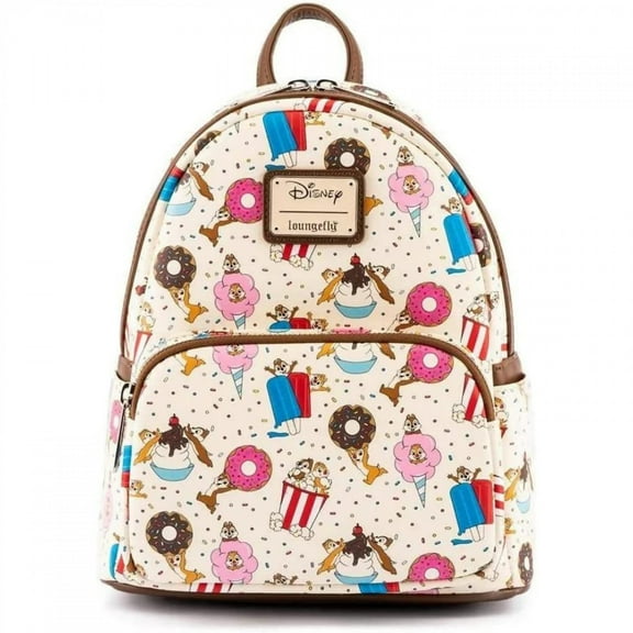 Loungefly Disney Chip and Dale Snackies Womens Double Strap Shoulder Bag Purse