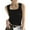 Black, variant on Tank Tops for Women Cropped Square Neck Sleeveless Tee Shirts Summer Casual Slim Fitting Tops