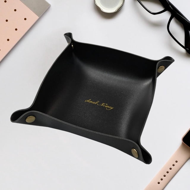 Organizador de escritorio Macarena bandeja caja tocador joyería ornamentada cosméticos Perfume llaves Negro L