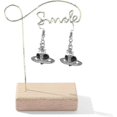 thumbnail image 3 of 1 Pcs Baroque Rhinestone Love Heart Saturn Planet Earrings Jewelry----black--Product code 70474 black, 3 of 5