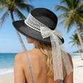 thumbnail image 2 of SUYIDA French Style Elegant Lace Bow Summer Sun Hat for Women Beach Outing Shading Fisherman Hat, 2 of 4