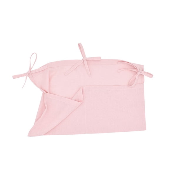 Bolsas de almacenamiento colgantes para cuna de bebé con correas ajustables, 2 bolsillos, organizador de lino para cuna de bebé, pañales, tela, juguetes