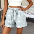thumbnail image 5 of Only Moment Polka Dot Shorts Womens Beach Shorts Summer Casual Wide Leg Loose High Waist Drawstring Dressy Shorts 2026 Beach Vacation Clothes Light Blue,L, 5 of 6