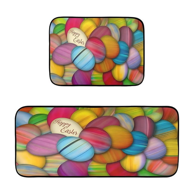 WRKEKC Clearance Floor Mat Easter Faux Cashmeres Entry Door Mat Cartoons Rabbits Bathroom Nonslip Mat