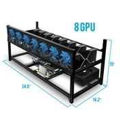 Kingwin bitcoin miner rig case with 6 or 8 GPU mining stackable frame