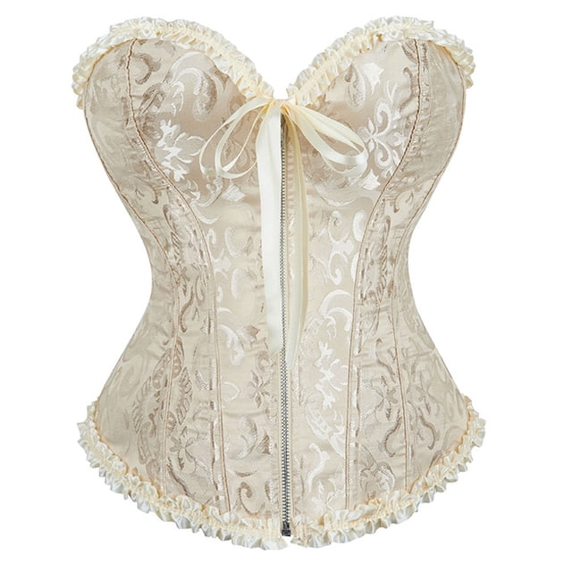 Corsé de corte Cremallera de encaje Fajas Corsé de boda ropa interior ajustada