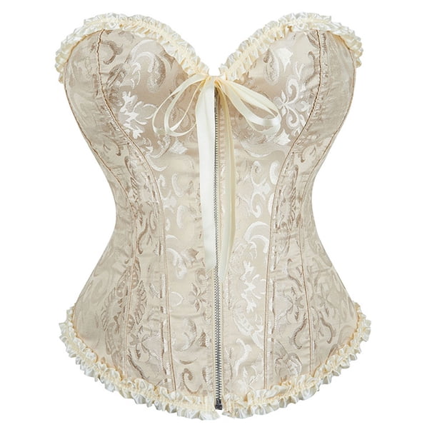 Corsé de corte Cremallera de encaje Fajas Corsé de boda ropa interior ajustada