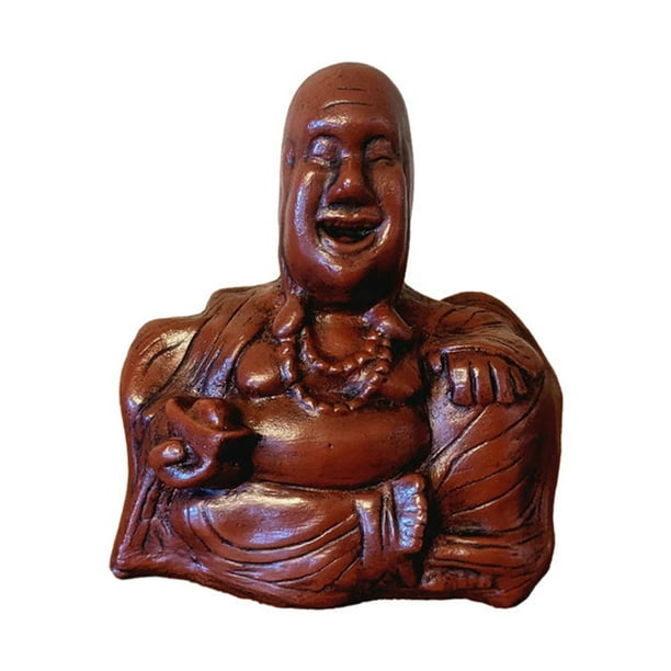 Adorno de Buda de resina, estatua de Buda sonriente con dedo medio, estatua de Buda sonriente